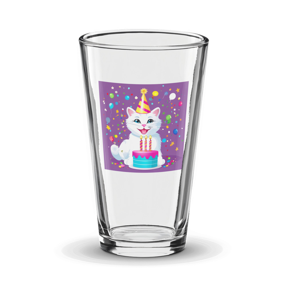 PugMug Custom White Companion Cat Glass Tumbler