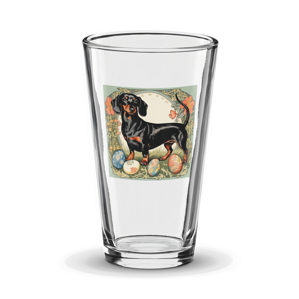 PugMug Custom Black Dachshund Glass Tumbler