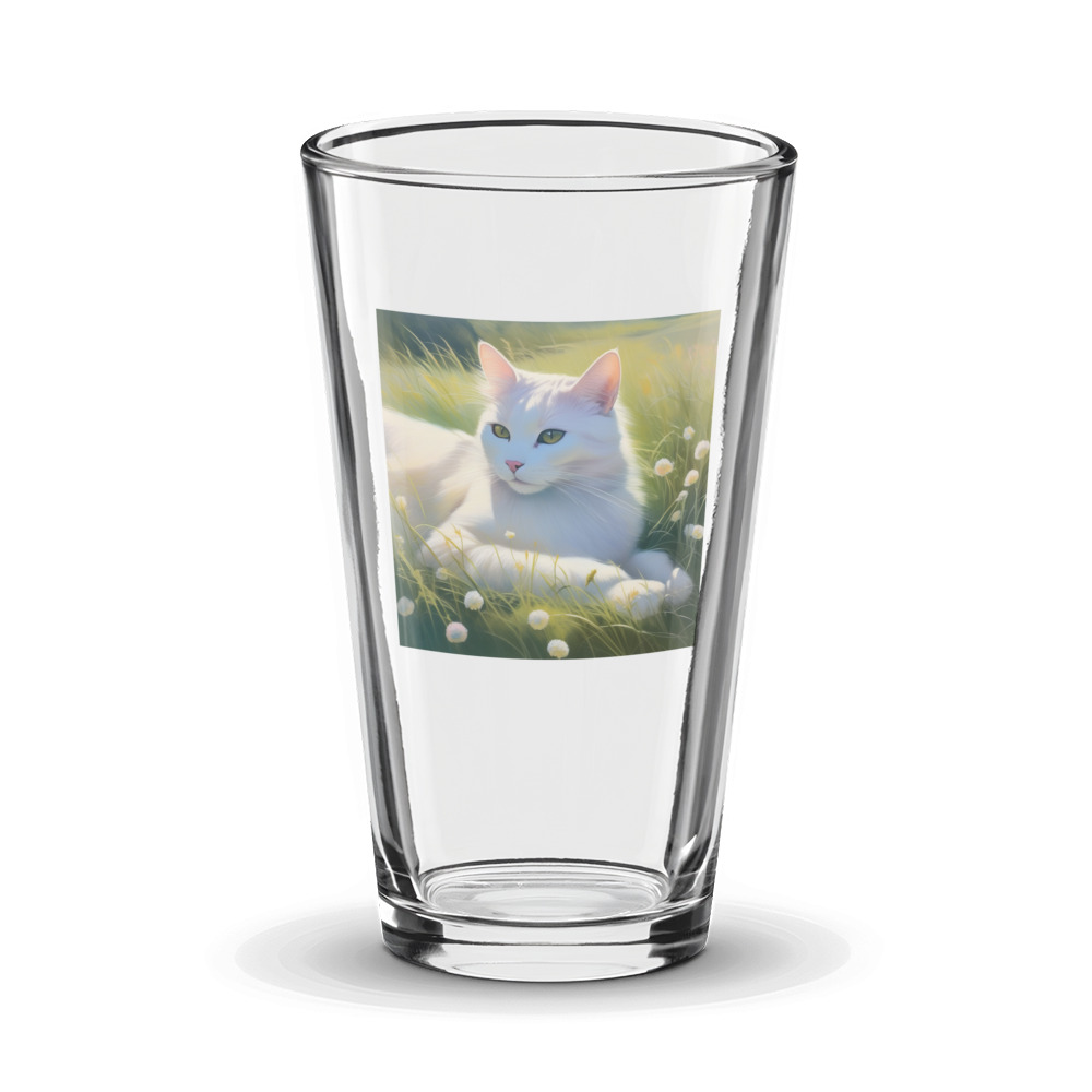 PugMug Custom White Companion Cat Glass Tumbler