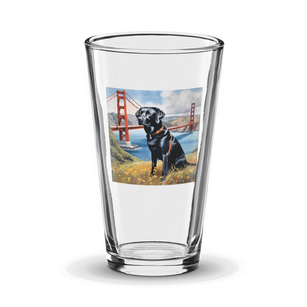 PugMug Custom Black Labrador Retriever Glass Tumbler