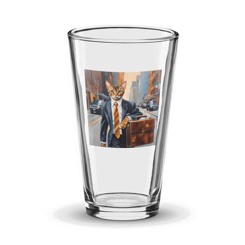 PugMug Custom Tabby Abyssinian Cat Glass Tumbler