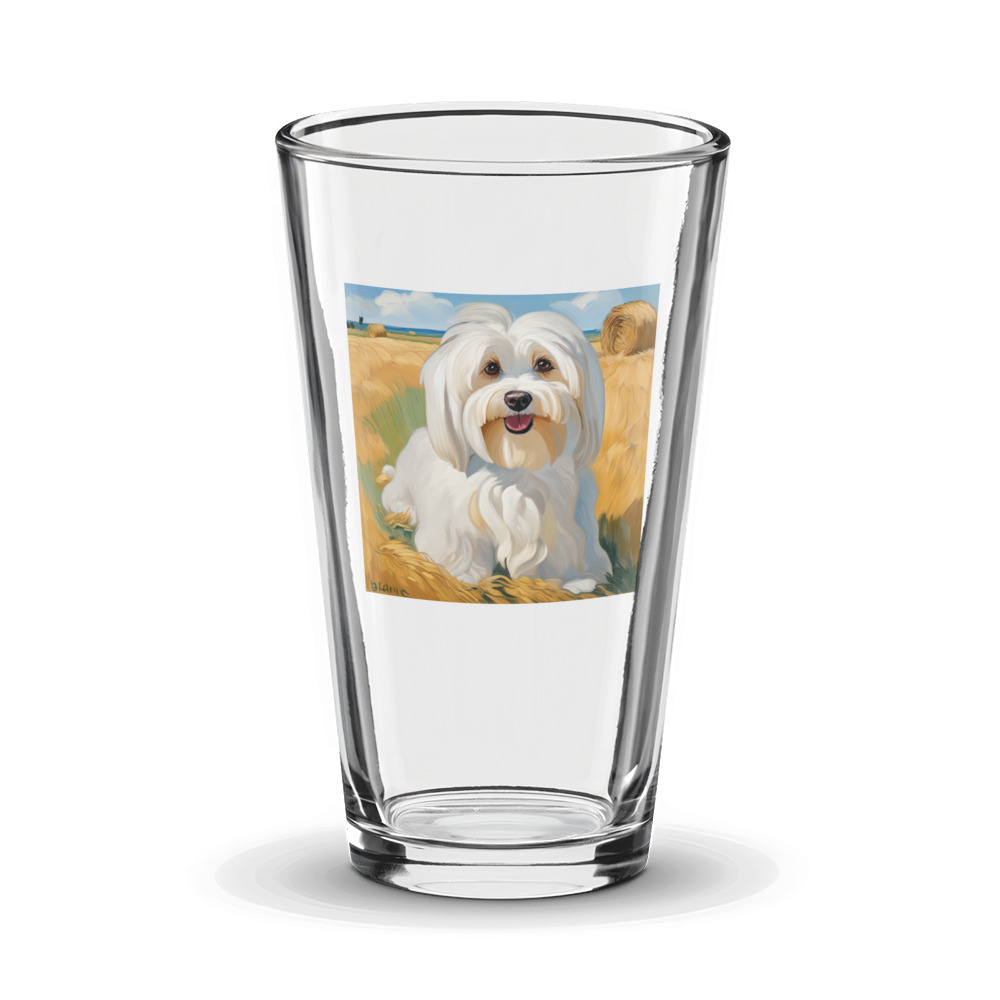 PugMug Custom White Havanese Dog Glass Tumbler