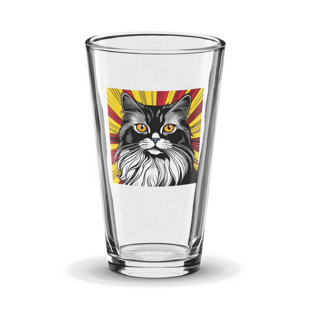PugMug Custom Black Persian Cat Glass Tumbler