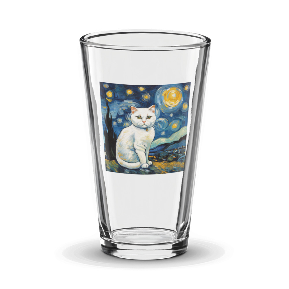 PugMug Custom White Scottish Fold Cat Glass Tumbler