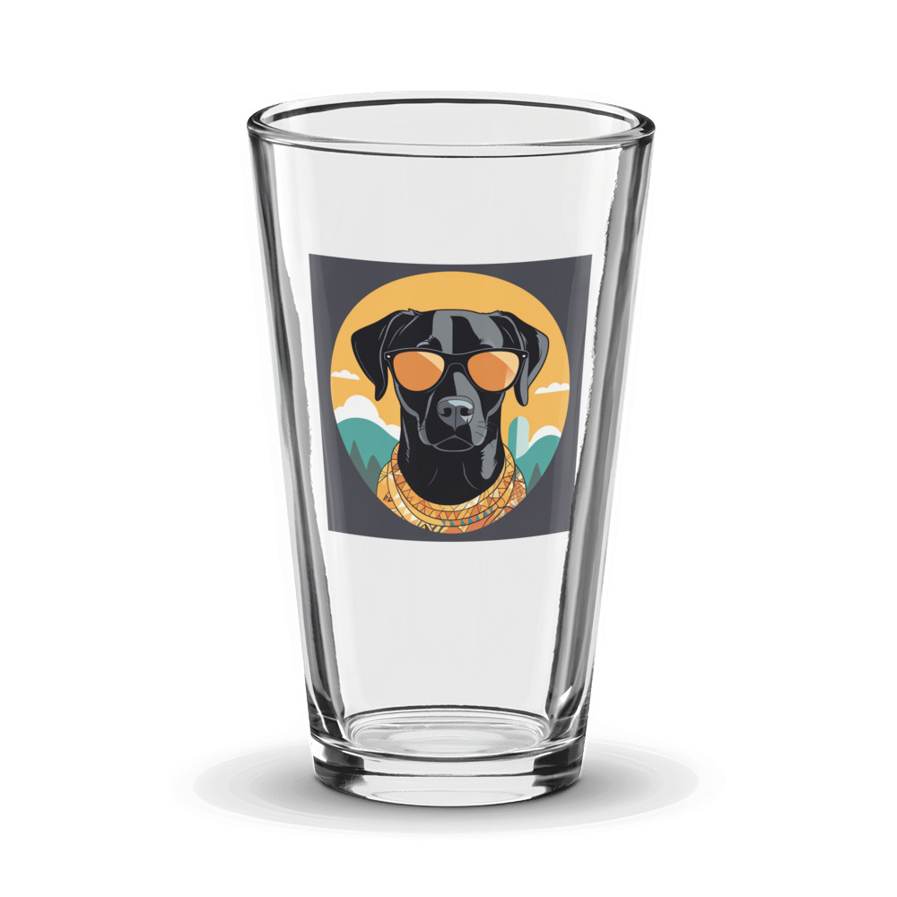 PugMug Custom Black Labrador Retriever Glass Tumbler