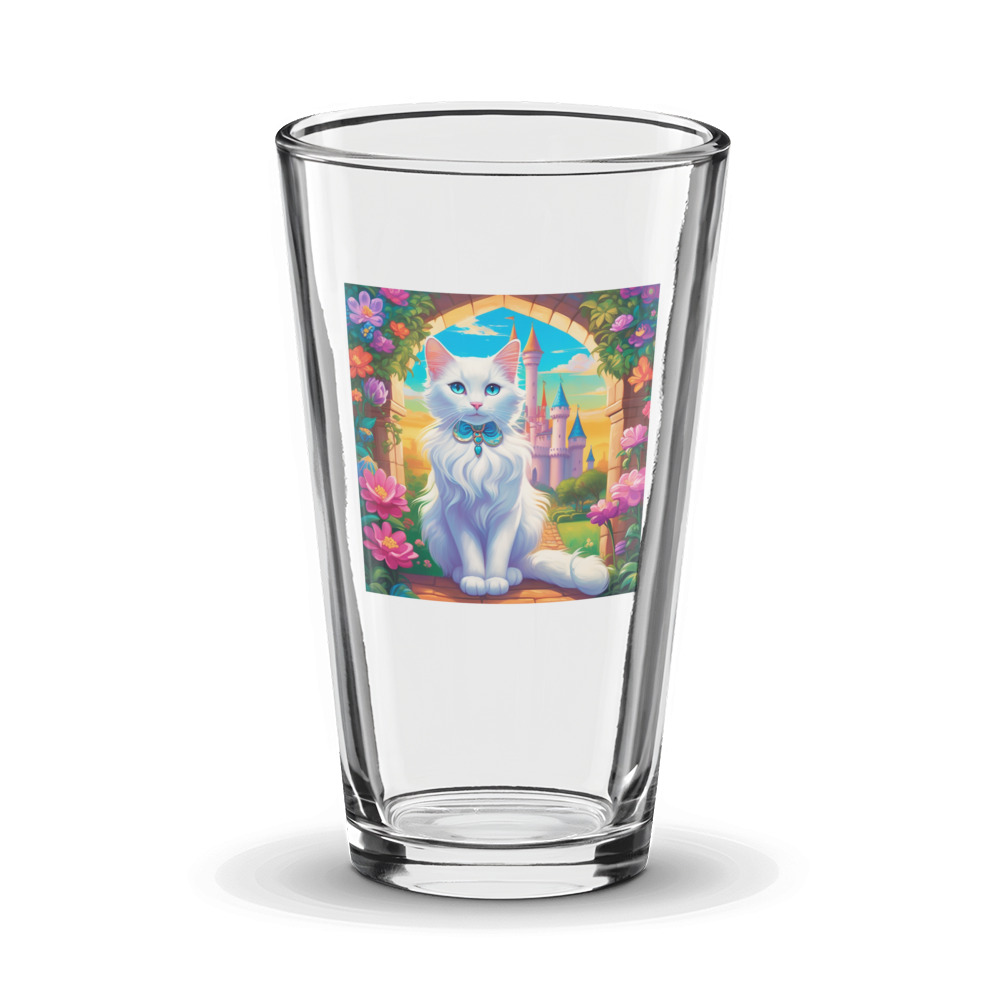 PugMug Custom White Companion Cat Glass Tumbler