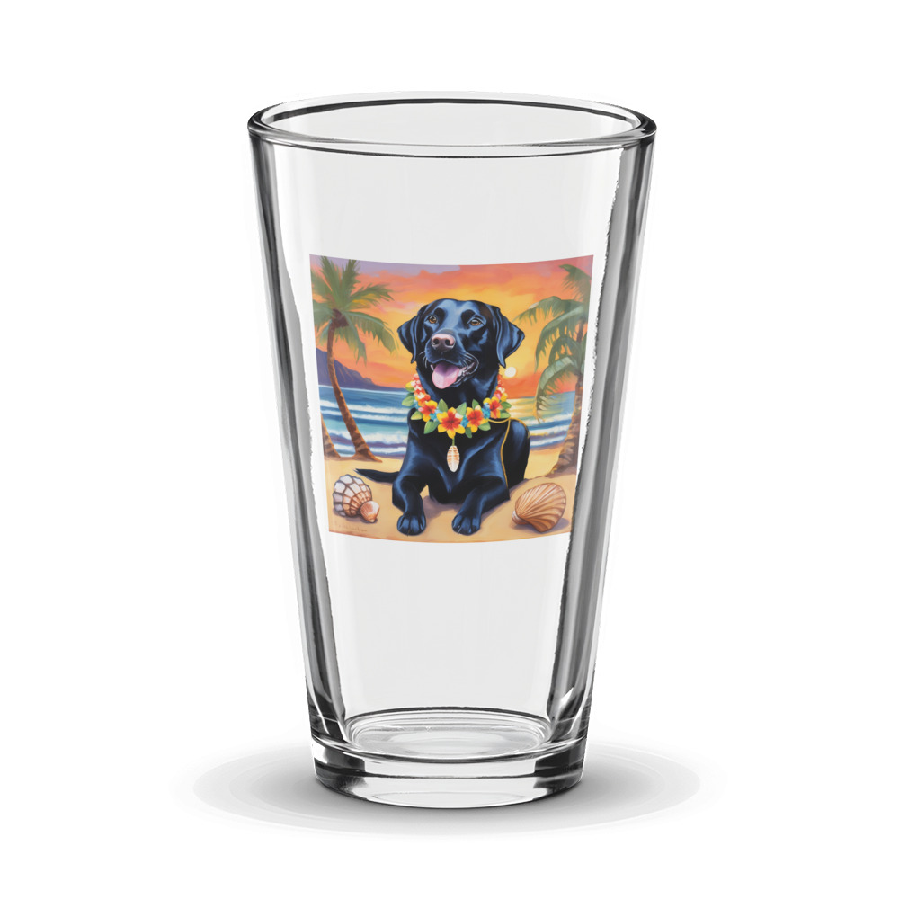 PugMug Custom Black Labrador Retriever Glass Tumbler