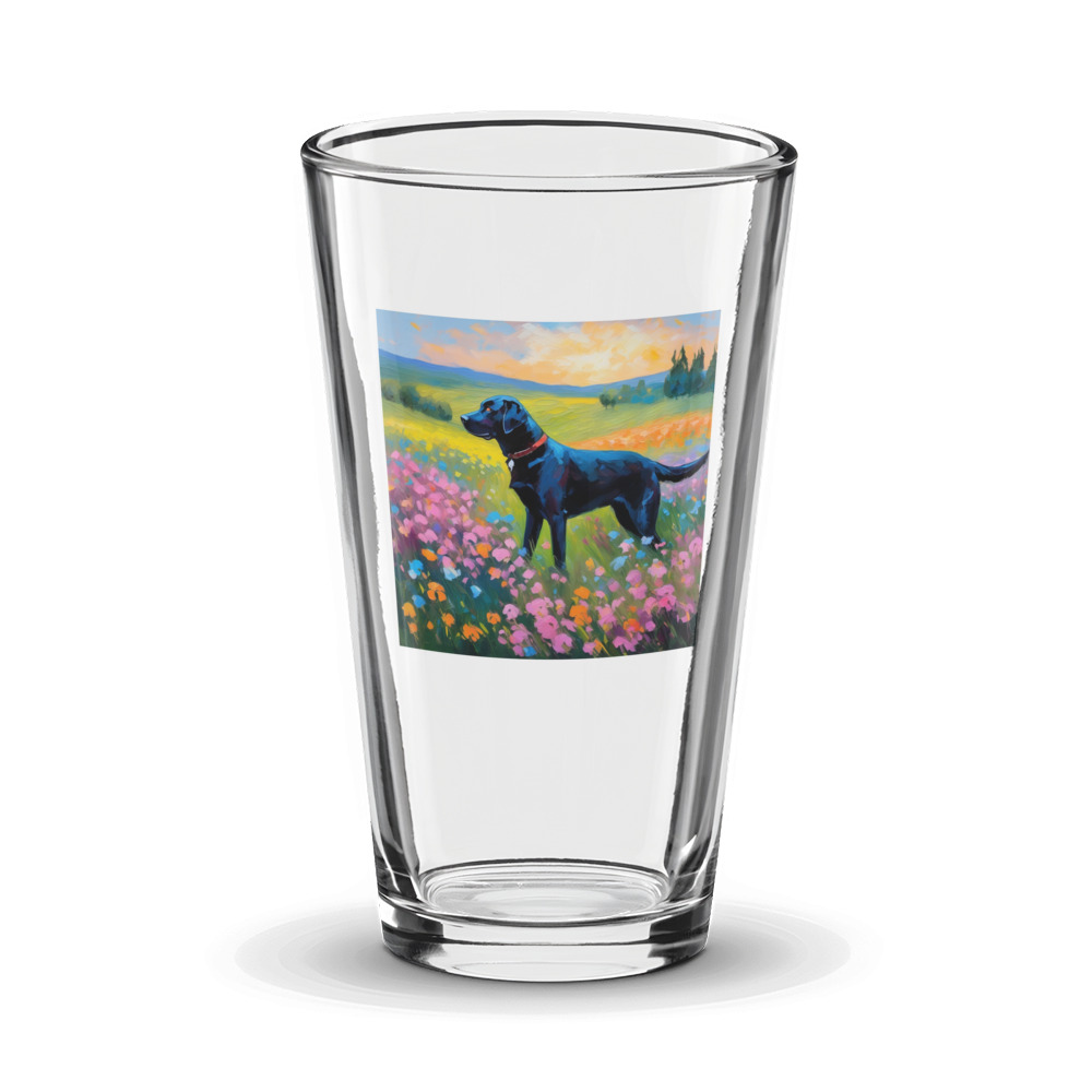 PugMug Custom Black Labrador Retriever Glass Tumbler