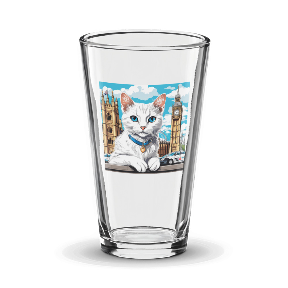 PugMug Custom White Companion Cat Glass Tumbler
