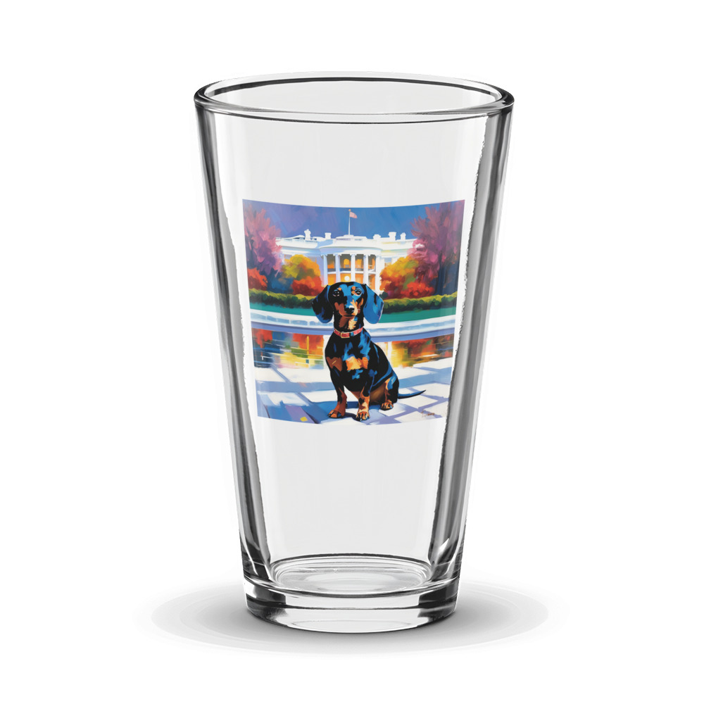 PugMug Custom Black Dachshund Glass Tumbler