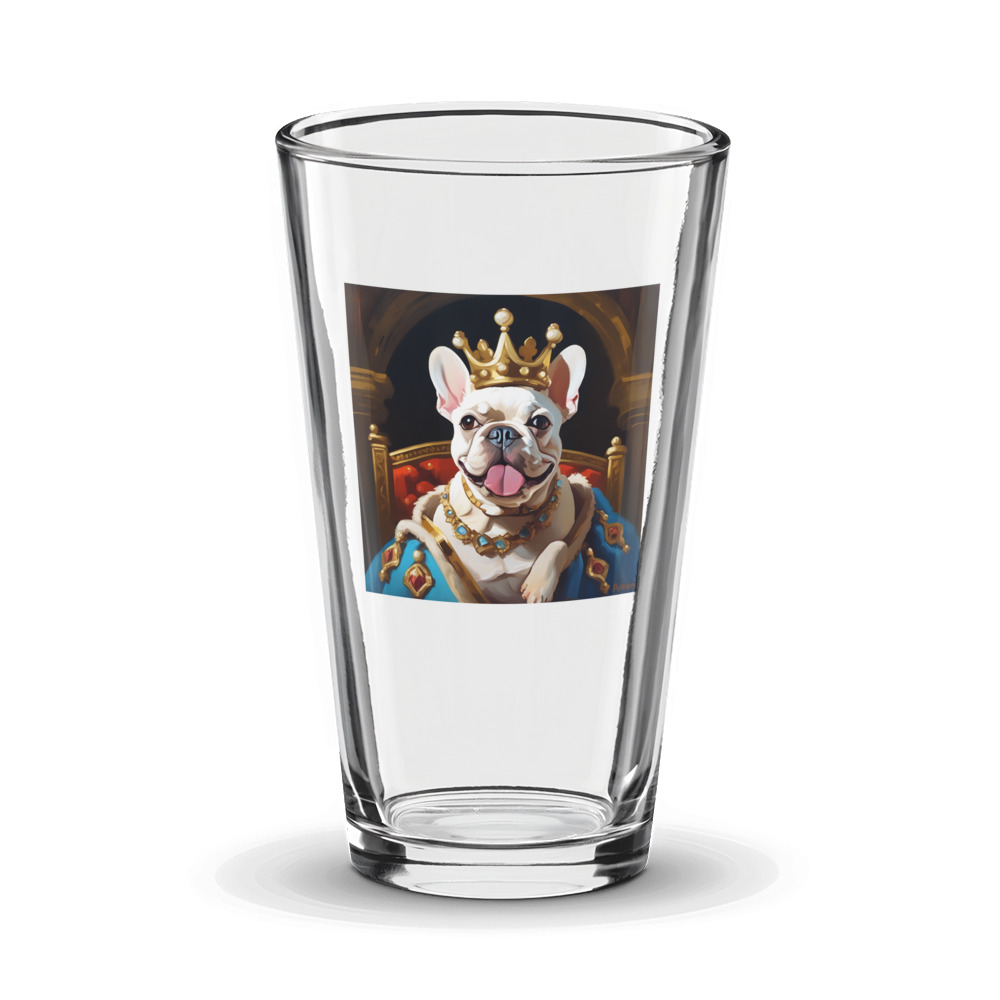 PugMug Custom White French Bulldog Glass Tumbler