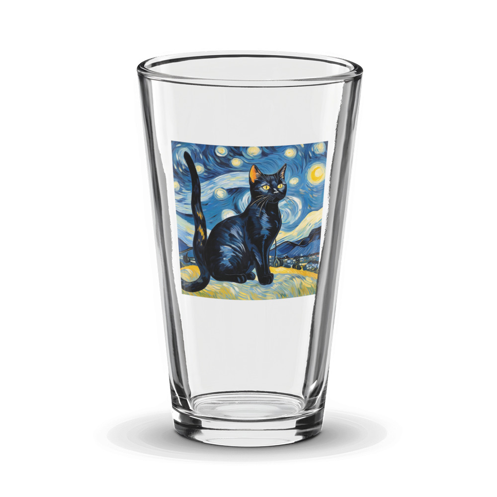 PugMug Custom Black American Shorthair Cat Glass Tumbler