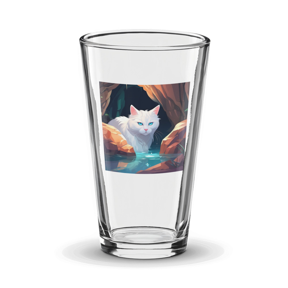 PugMug Custom White Companion Cat Glass Tumbler