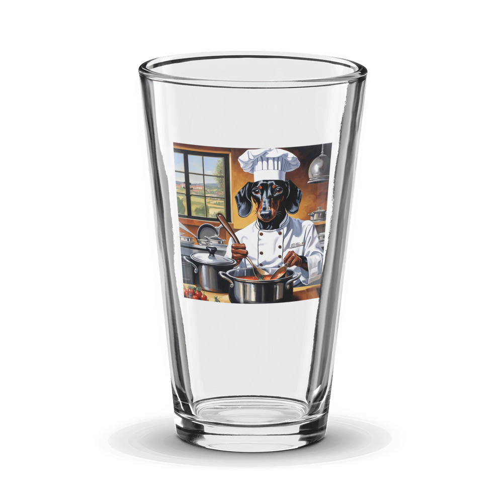 PugMug Custom Black Dachshund Glass Tumbler