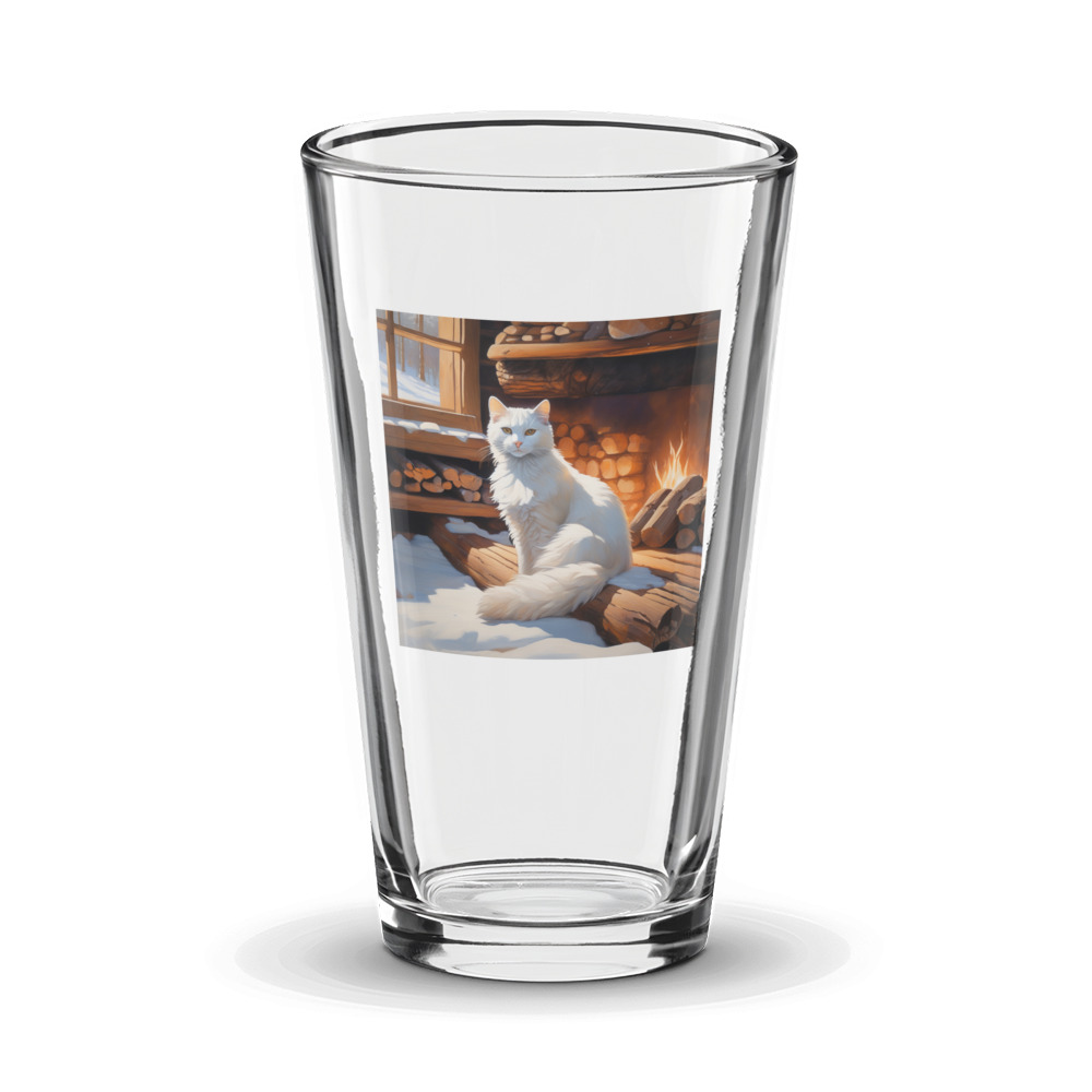 PugMug Custom White Companion Cat Glass Tumbler