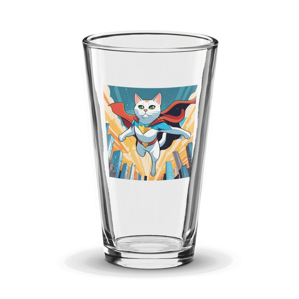 PugMug Custom White Companion Cat Glass Tumbler