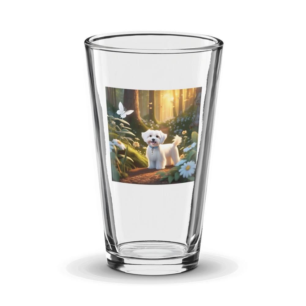 PugMug Custom White Havanese Dog Glass Tumbler