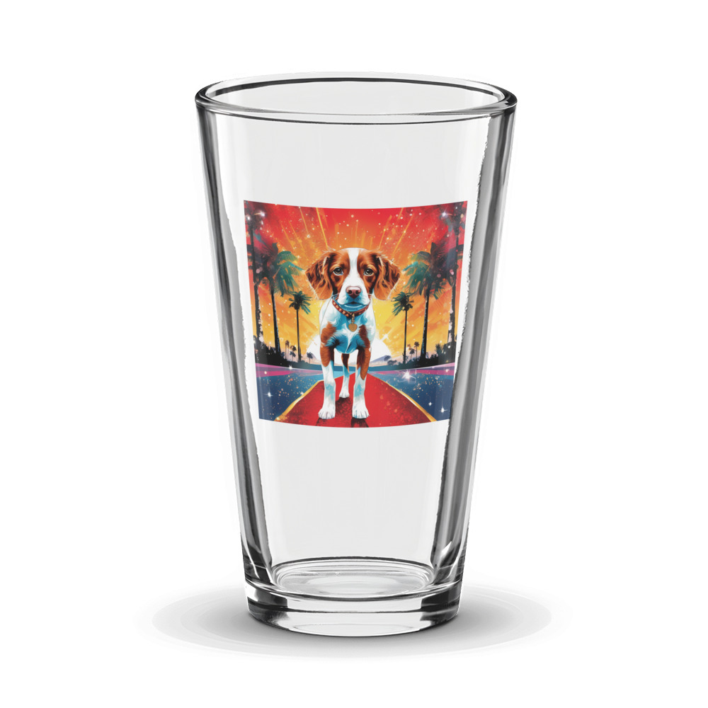 PugMug Custom Brittany Dog Glass Tumbler