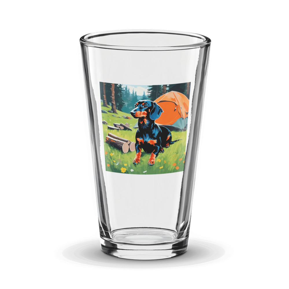 PugMug Custom Black Dachshund Glass Tumbler