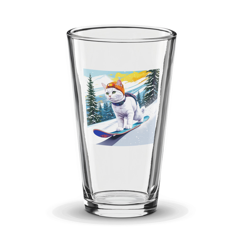 PugMug Custom White Companion Cat Glass Tumbler