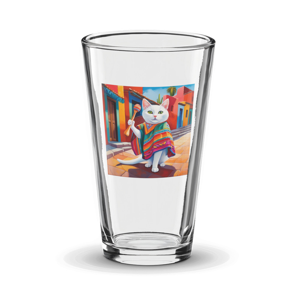 PugMug Custom White Companion Cat Glass Tumbler