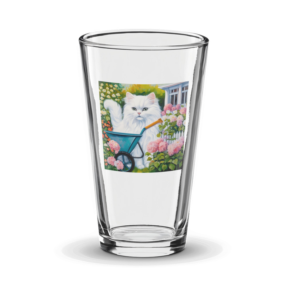 PugMug Custom White Persian Cat Glass Tumbler