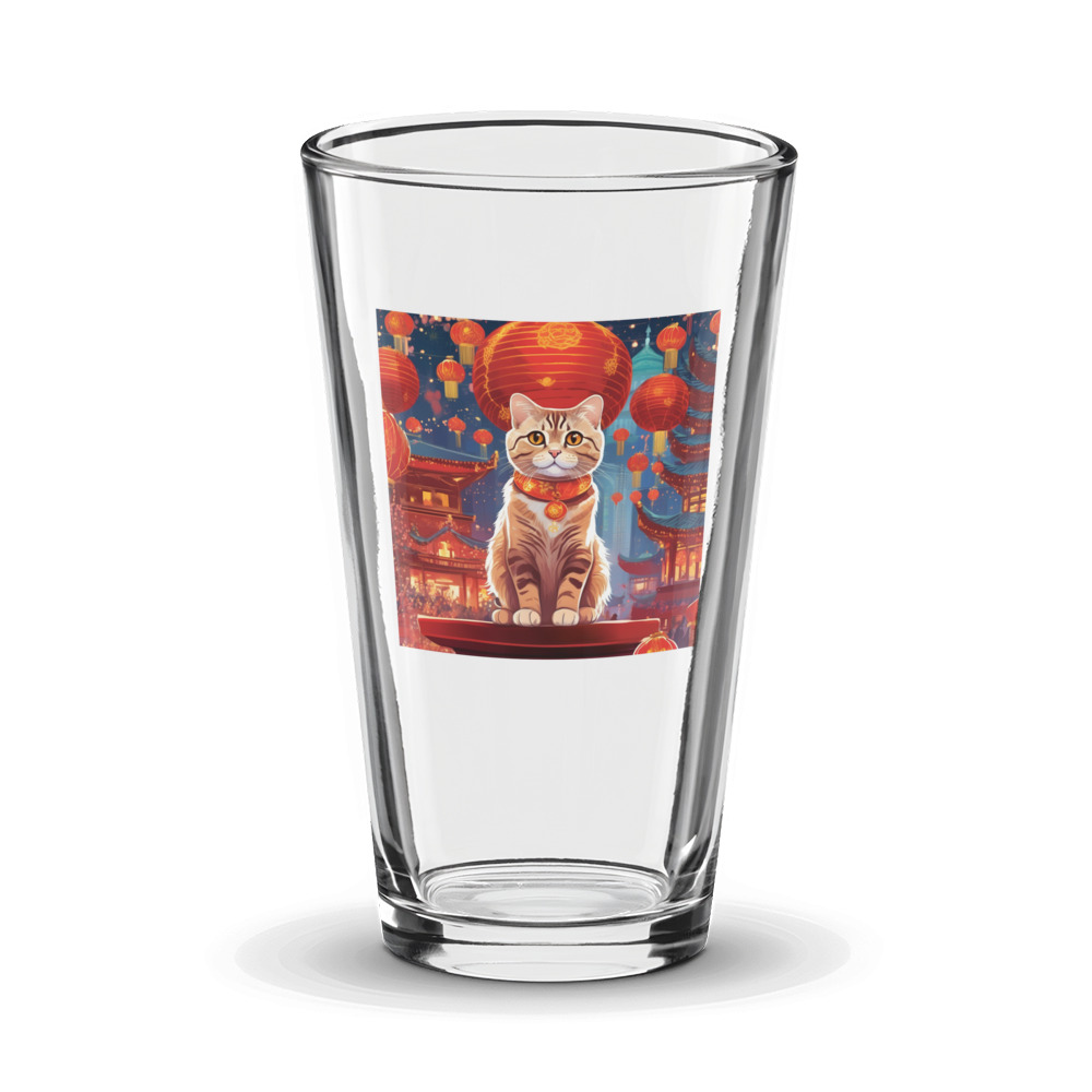 PugMug Custom Tabby Scottish Fold Cat Glass Tumbler