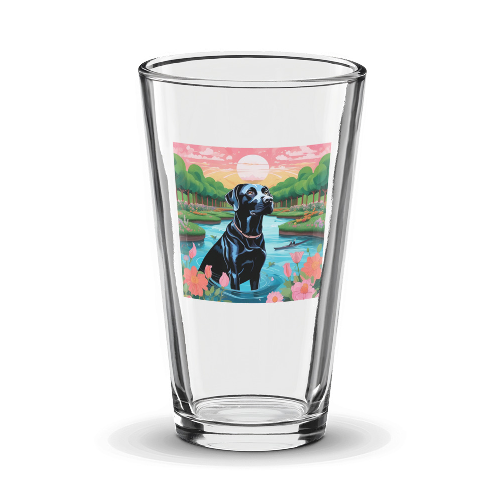 PugMug Custom Black Labrador Retriever Glass Tumbler