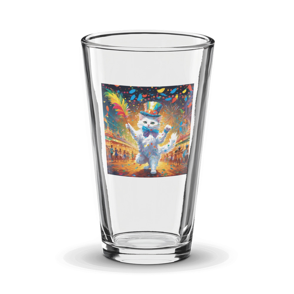 PugMug Custom White Companion Cat Glass Tumbler