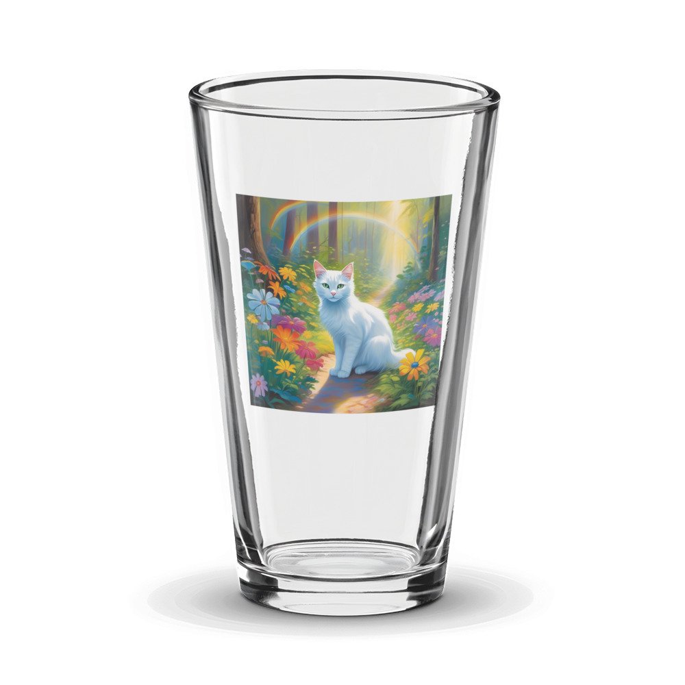PugMug Custom White Companion Cat Glass Tumbler