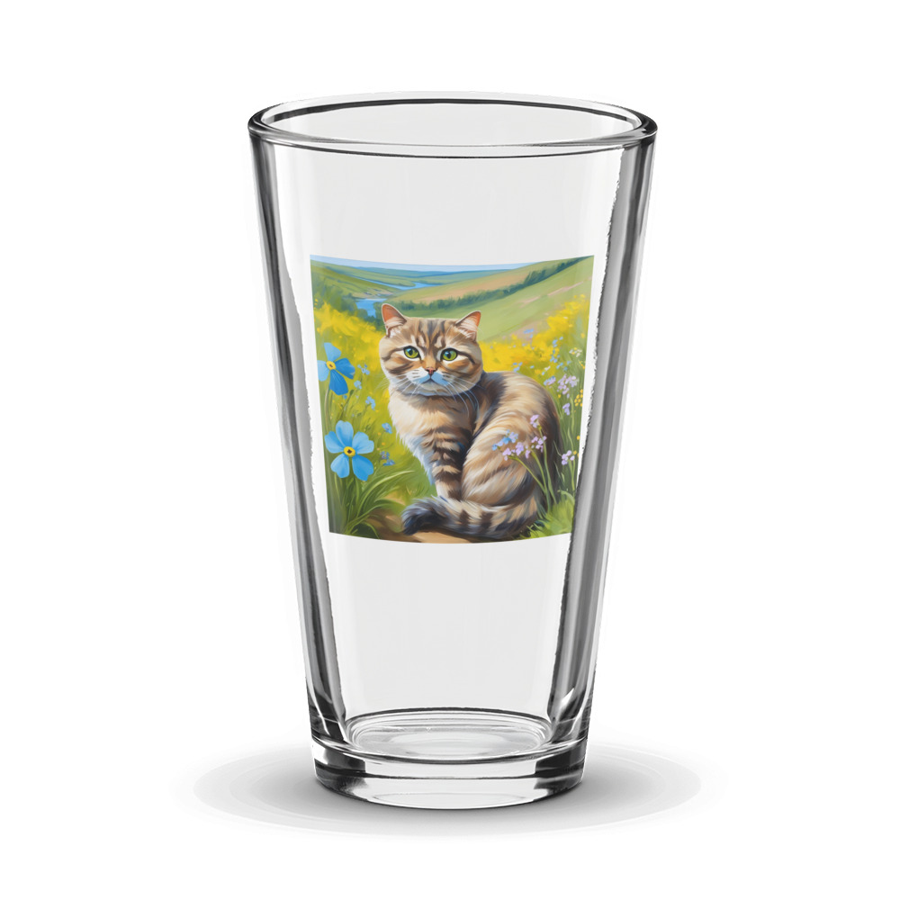 PugMug Custom Tabby Scottish Fold Cat Glass Tumbler