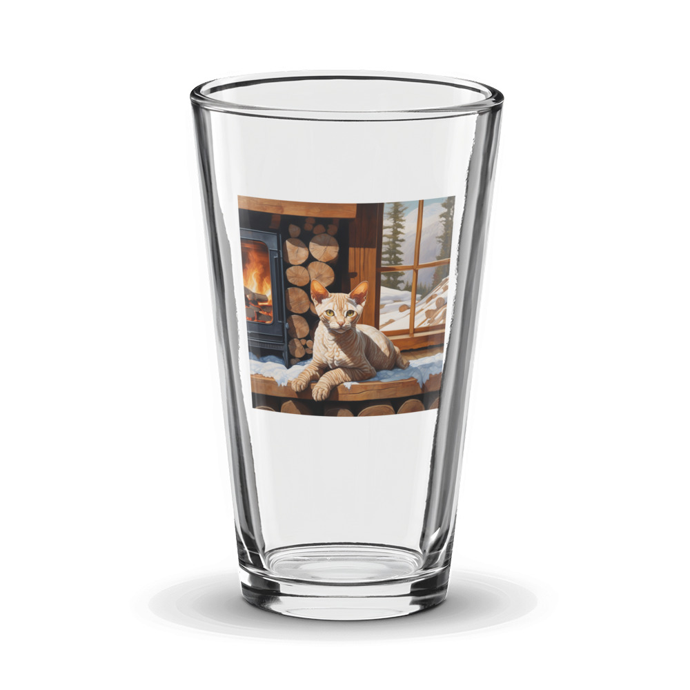 PugMug Custom Tabby Devon Rex Cat Glass Tumbler