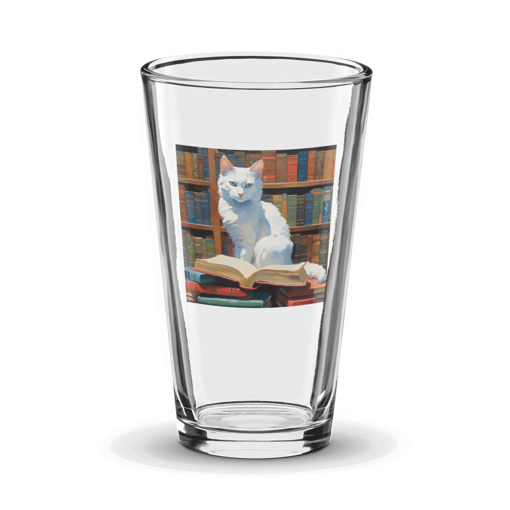PugMug Custom White Companion Cat Glass Tumbler