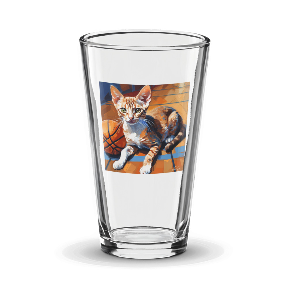 PugMug Custom Tabby Devon Rex Cat Glass Tumbler