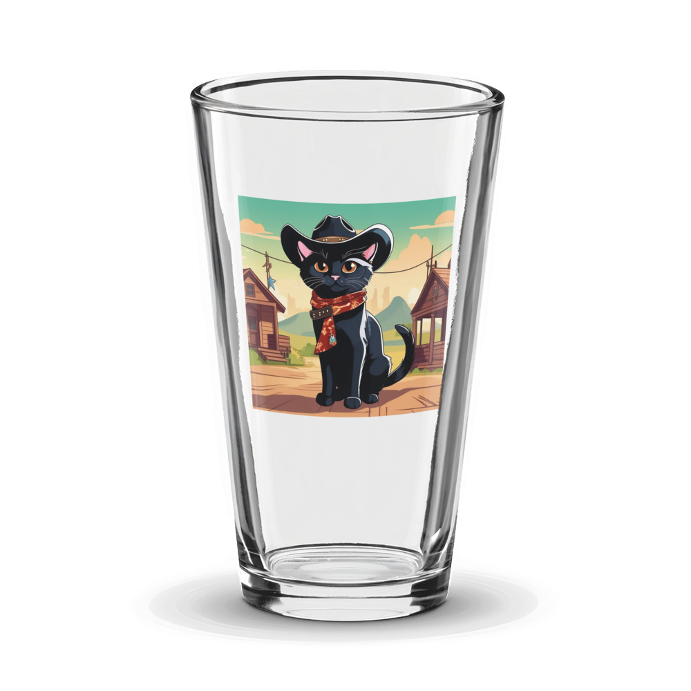 PugMug Custom Black Companion Cat Glass Tumbler