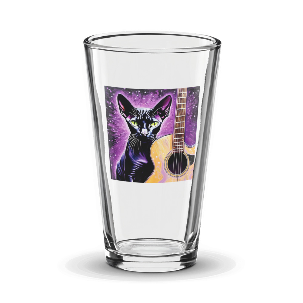PugMug Custom Black Sphynx Cat Glass Tumbler