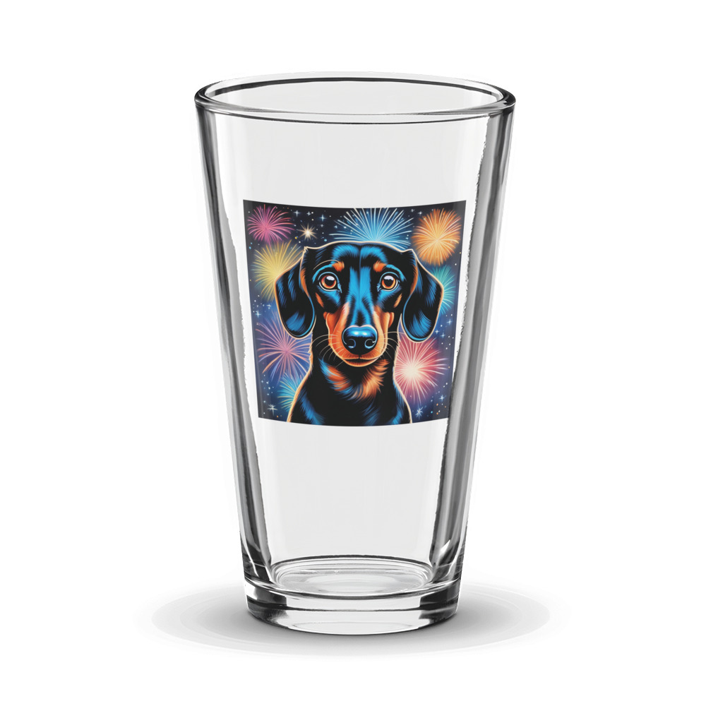 PugMug Custom Black Dachshund Glass Tumbler