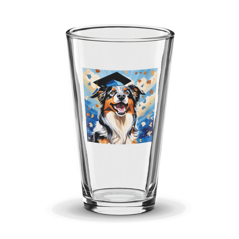 PugMug Custom Australian Shepherd Dog Glass Tumbler