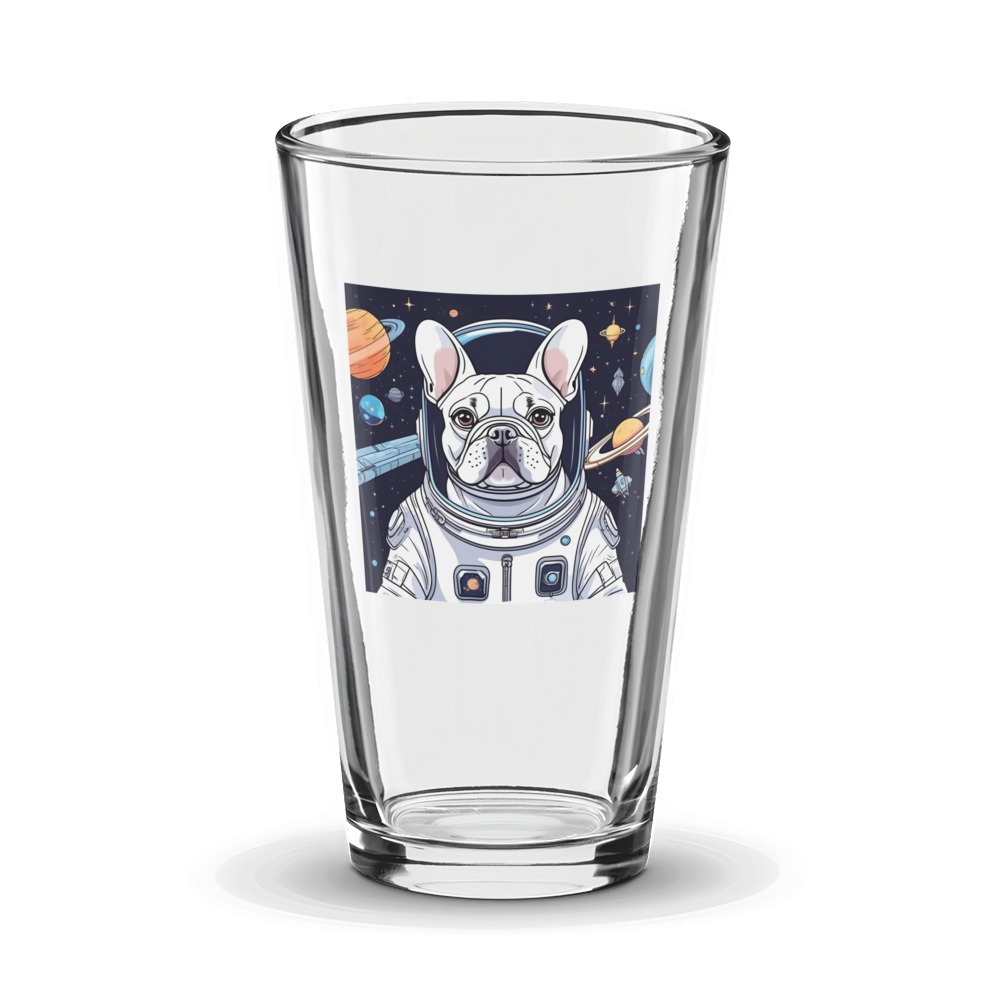 PugMug Custom White French Bulldog Glass Tumbler