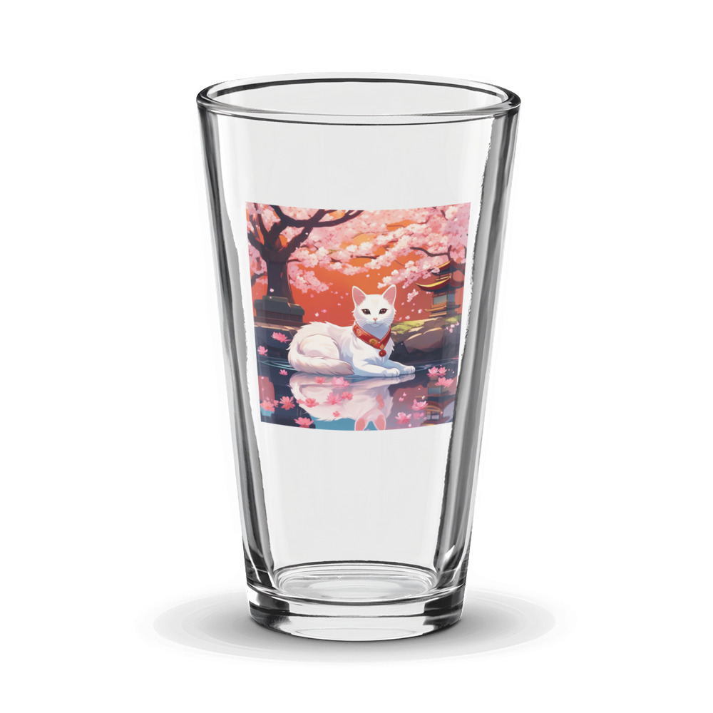 PugMug Custom White Companion Cat Glass Tumbler