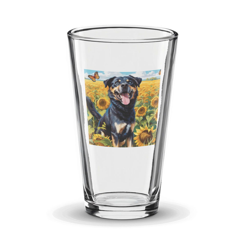 PugMug Custom Blue Glass Tumbler