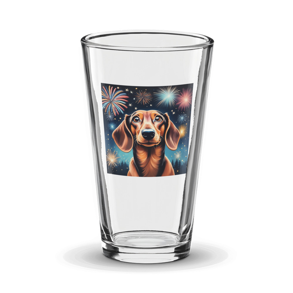 PugMug Custom Tan Dachshund Glass Tumbler