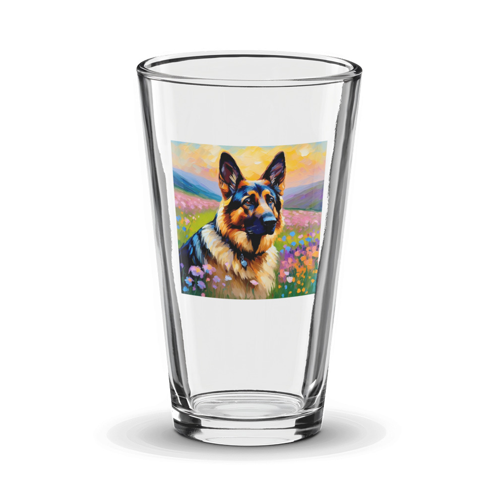 PugMug Custom German Shepherd Dog Glass Tumbler