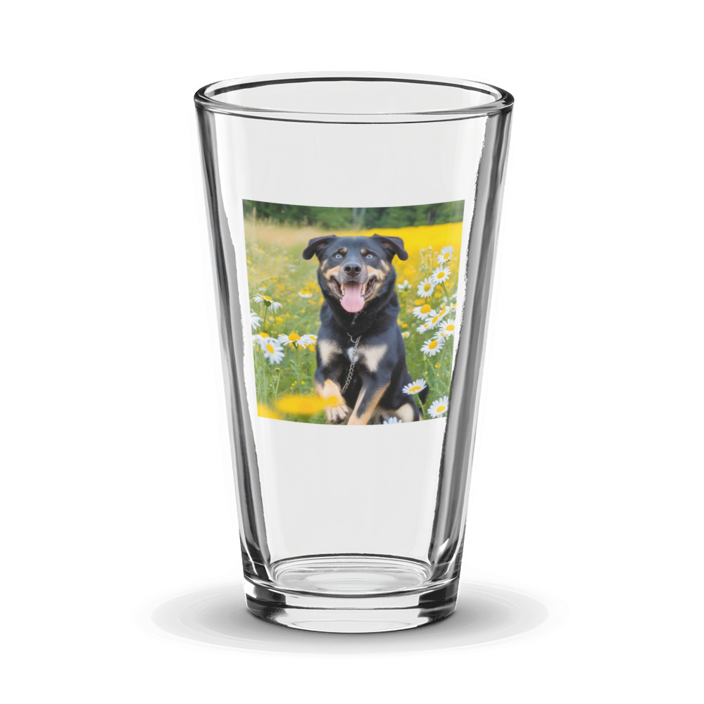 PugMug Custom Blue Glass Tumbler