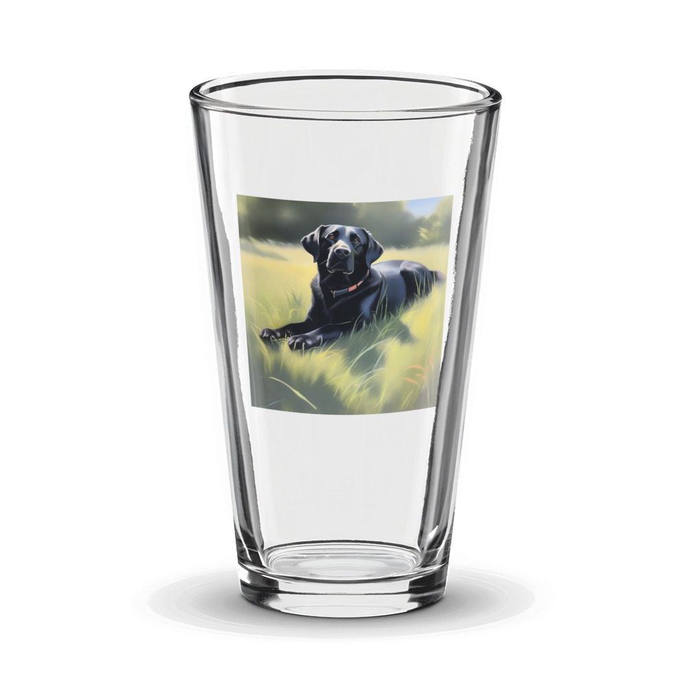 PugMug Custom Black Labrador Retriever Glass Tumbler