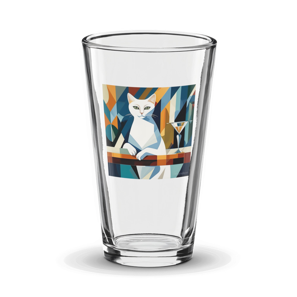 PugMug Custom White Companion Cat Glass Tumbler