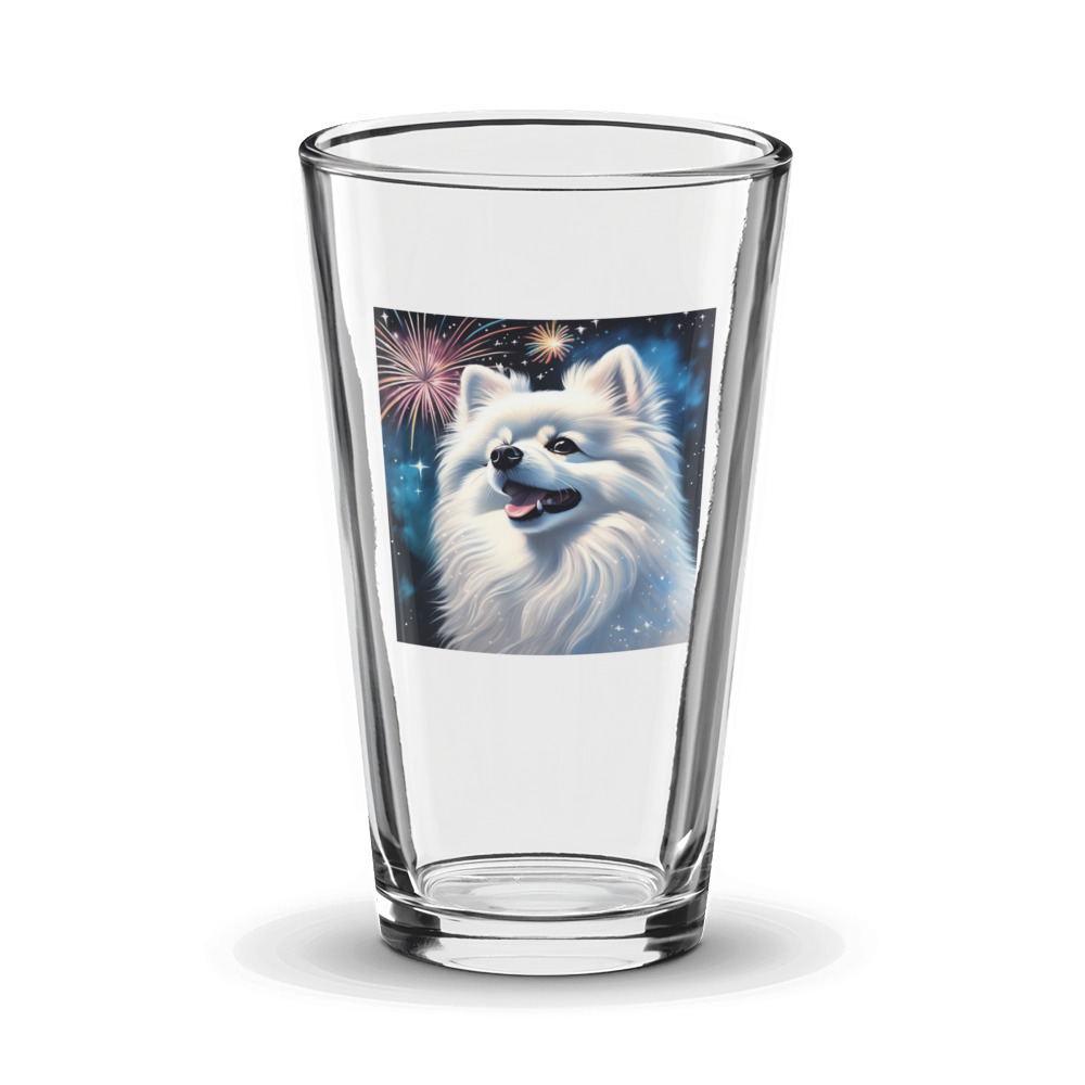 PugMug Custom White Pomeranian Glass Tumbler