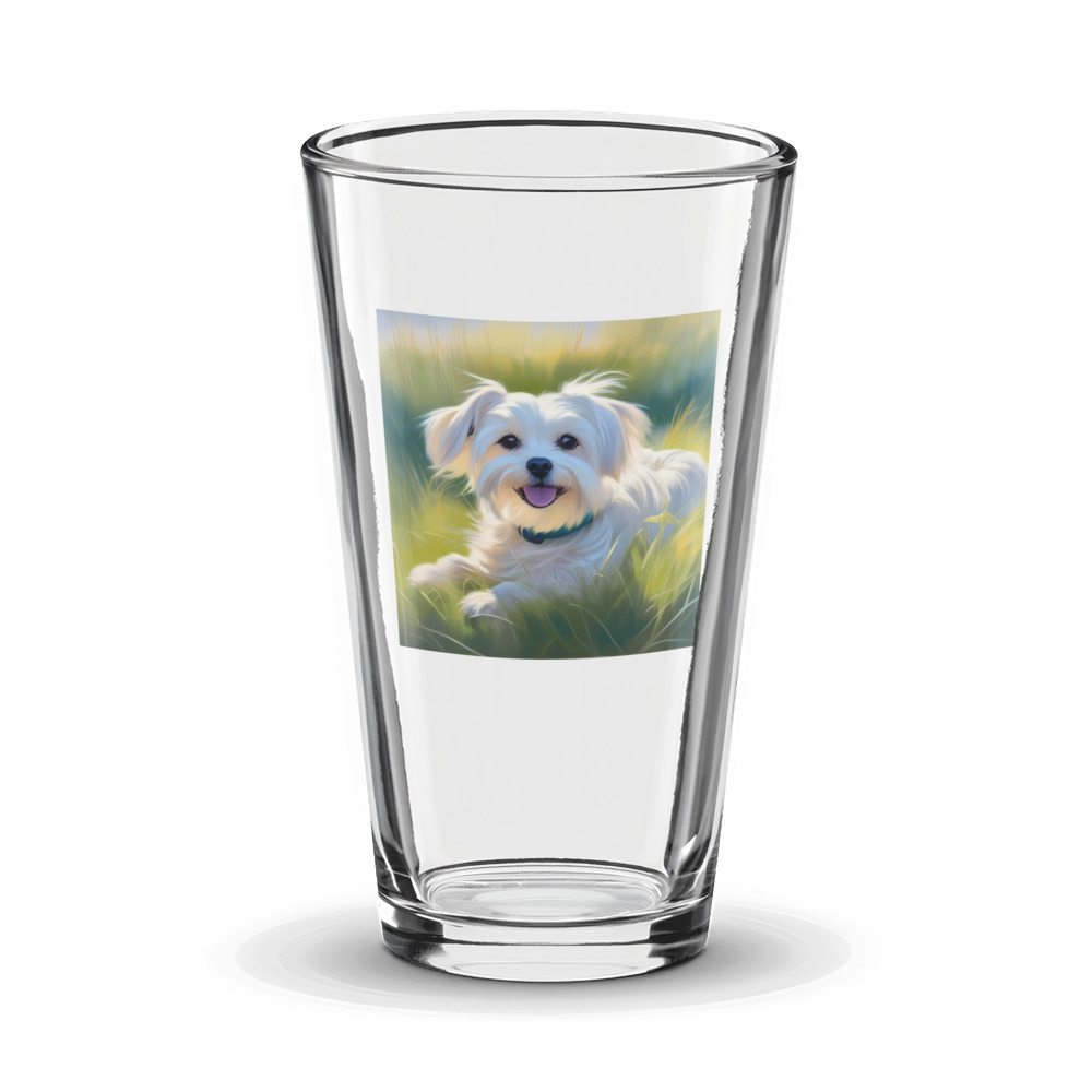 PugMug Custom Maltese Dog Glass Tumbler