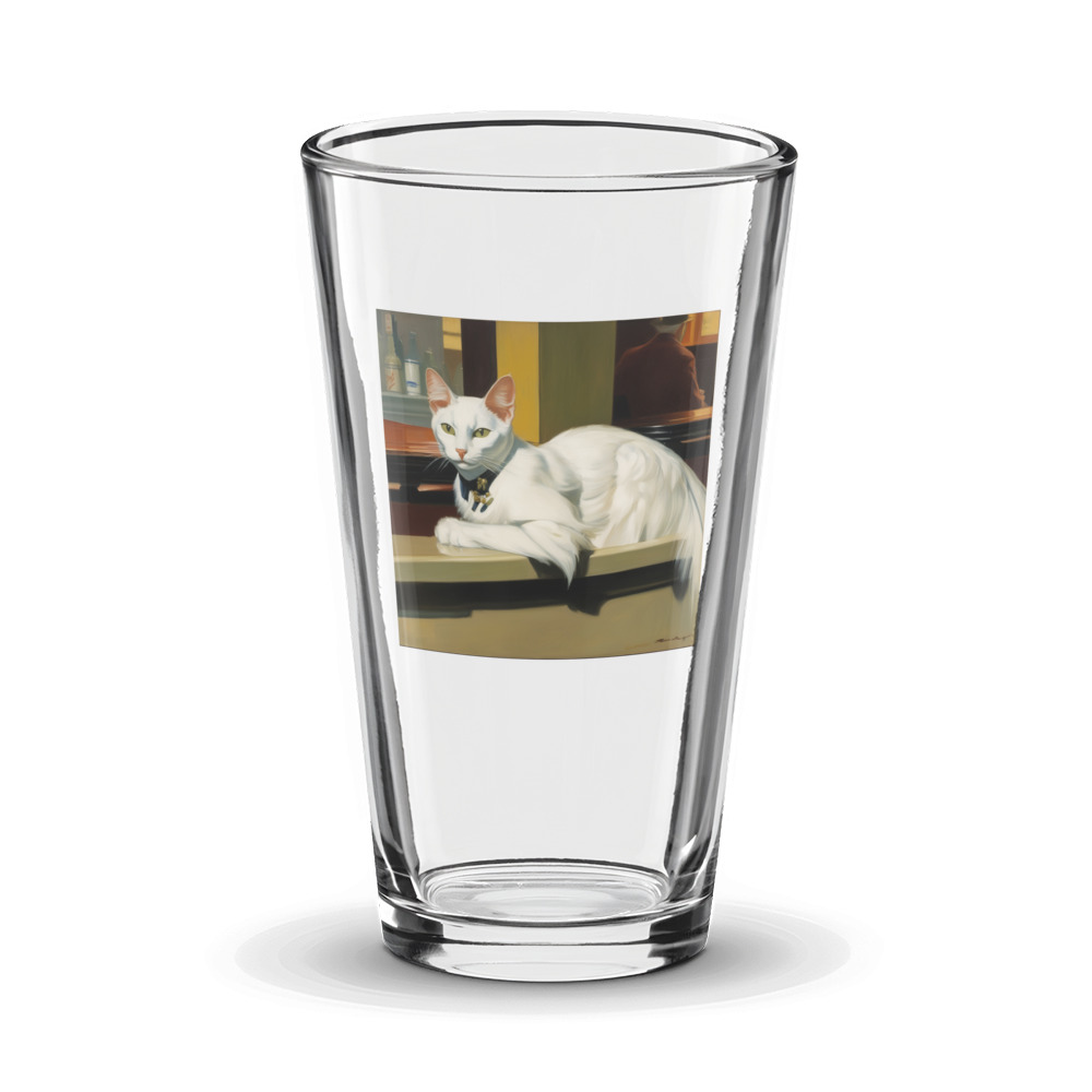 PugMug Custom White Companion Cat Glass Tumbler