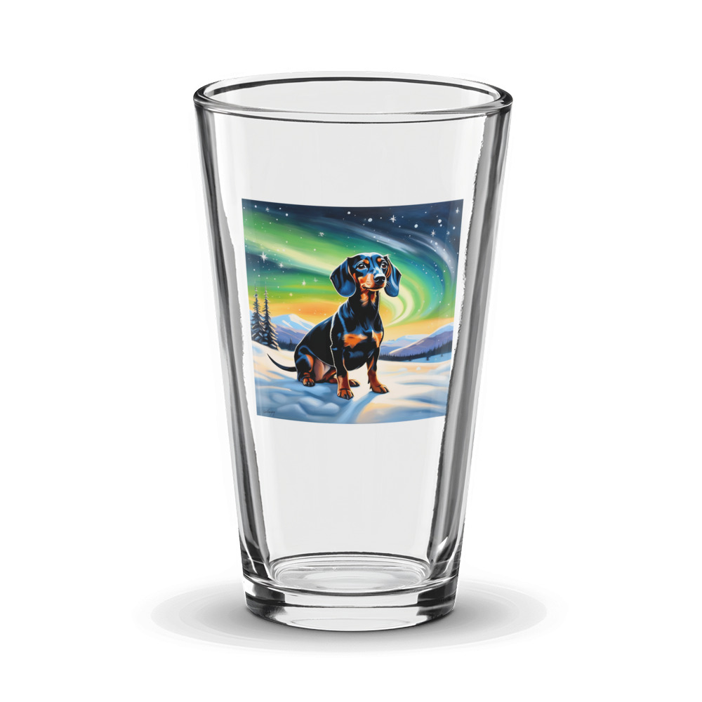 PugMug Custom Black Dachshund Glass Tumbler